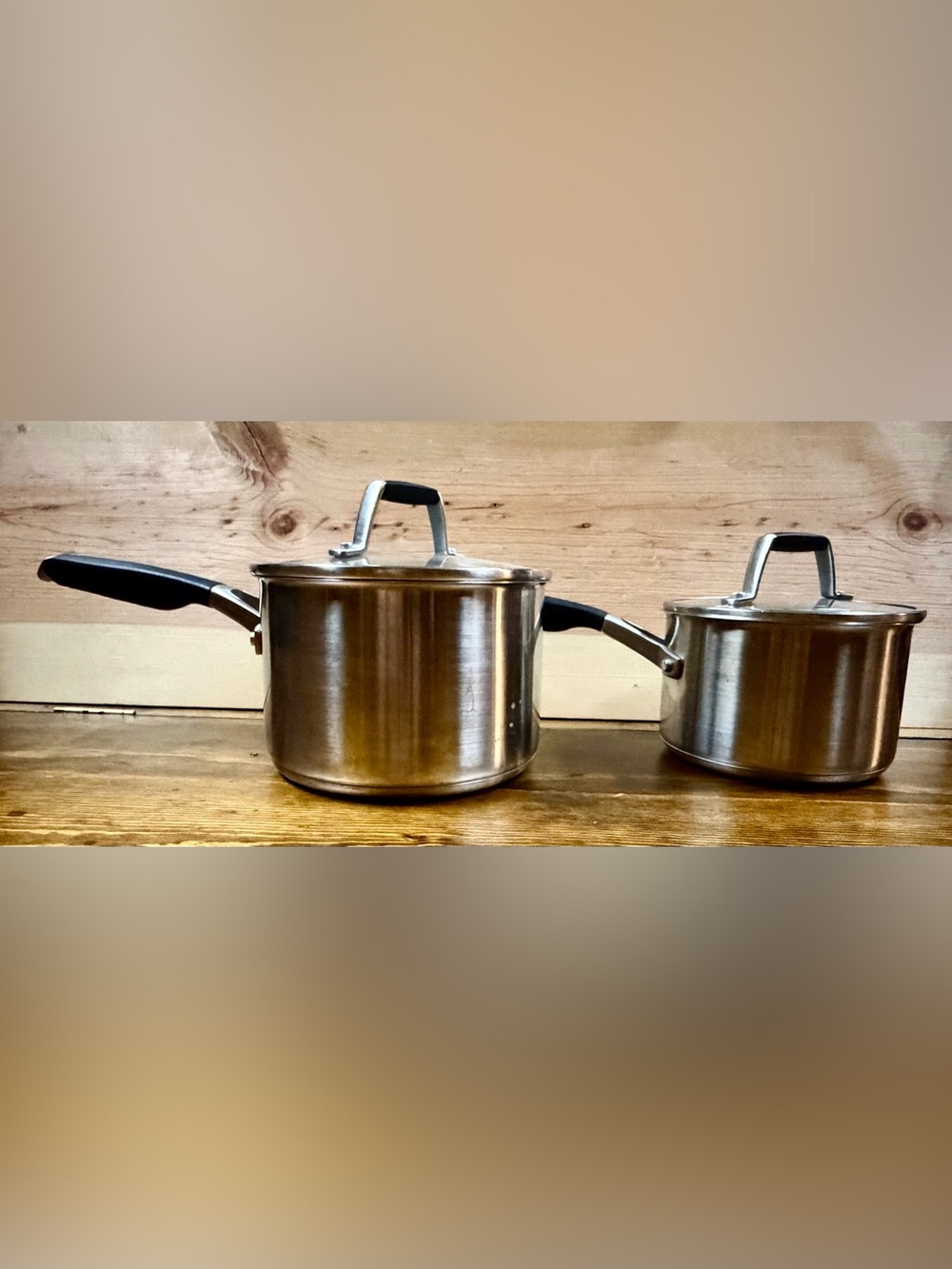 Calphalon Select w/Lids Stainless Steel Saucepans 2.5qt & 1.5qt Stay-cool Handle